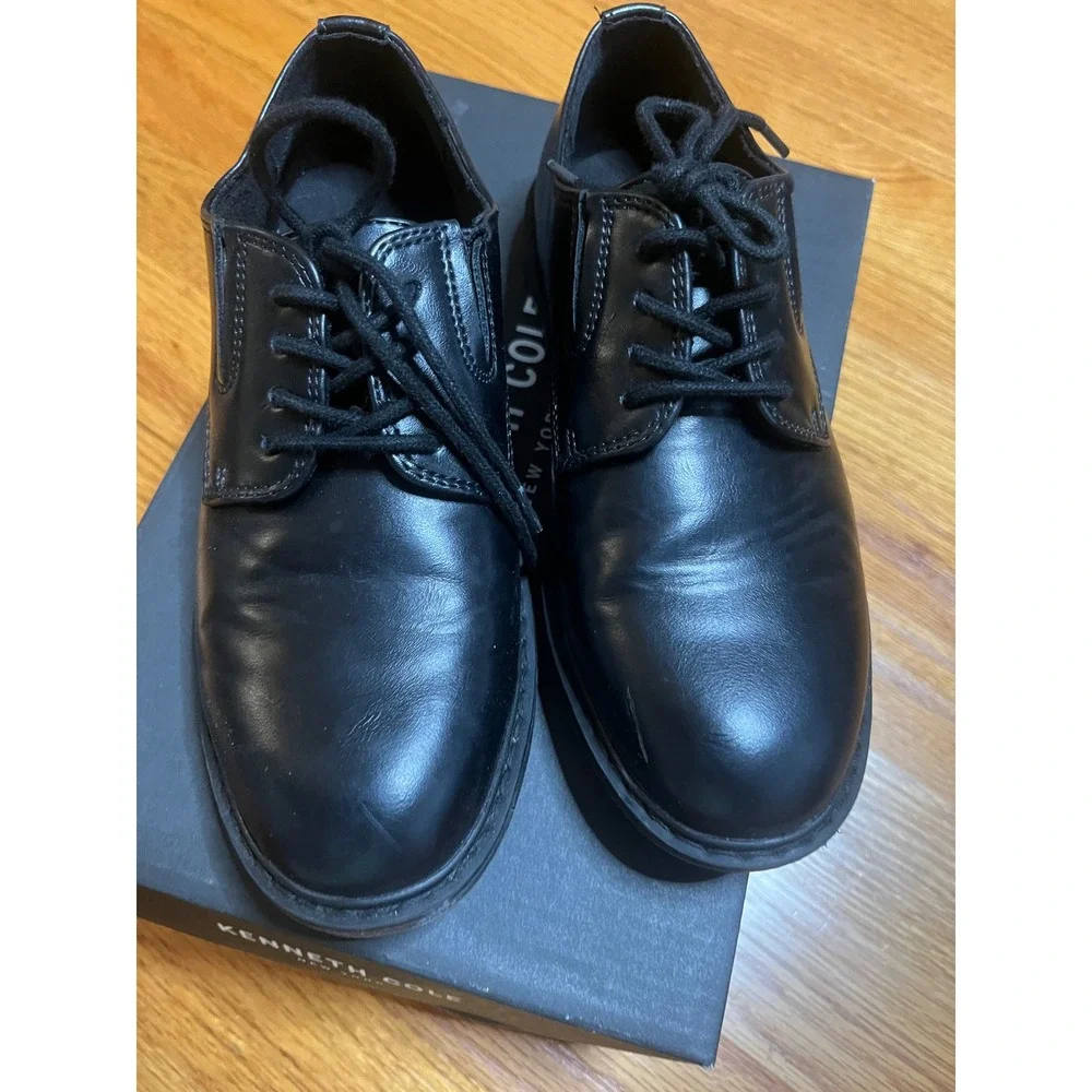 Kenneth Cole Boys Klay Flex Slip Black Dress Shoes Oxford KCN392 Size 1 Kids